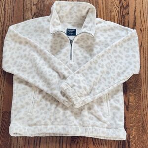 Abercrombie & Fitch Cream Fleece Jacket